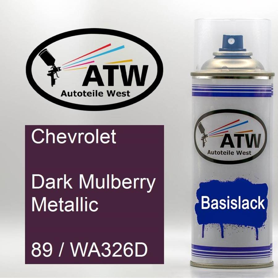 Chevrolet, Dark Mulberry Metallic, 89 / WA326D: 400ml Sprühdose, von ATW Autoteile West.